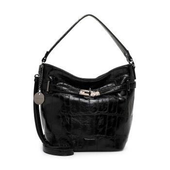 Geanta cu maner si aspect lacuit