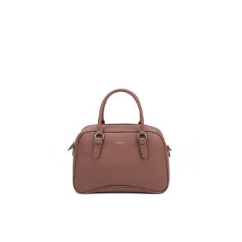 Geanta cu maner si detaliu cu logo Celeste Nova - Maro inchis