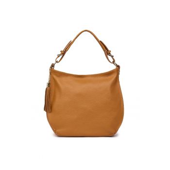 Geanta dama Edina din piele naturala - Coniac - 29x36cm