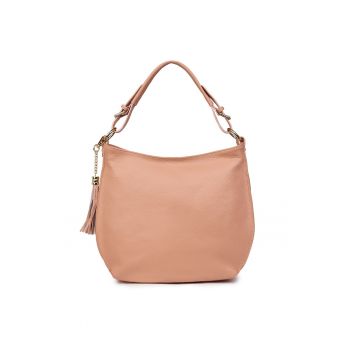 Geanta dama Edina din piele naturala - Roz - 29x36cm