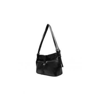 Geanta dama -  neagra - fara model - din tesatura