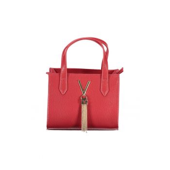 Geanta Dama -  Rosu - Logo Metalic - Piele Ecologica - 20x15x11 cm