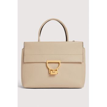 Geanta de piele cu bareta de umar Arlettis - Maro nisip