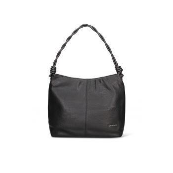 Geanta de piele ecologica cu bareta de umar Asteria Chic - Negru