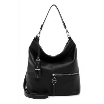 Geanta de piele ecologica cu bareta de umar si accesoriu canaf