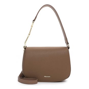 Geanta de piele ecologica cu bareta de umar si clapa