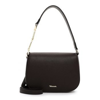 Geanta de piele ecologica cu bareta de umar si clapa