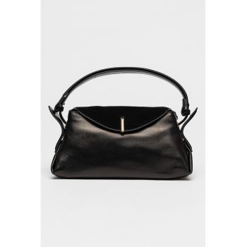 Geanta de piele si piele intoarsa sintetica cu bareta de umar Devyn - Negru