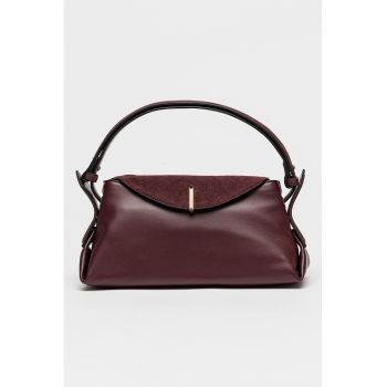 Geanta de piele si piele intoarsa sintetica cu bareta de umar Devyn - Violet tyrian