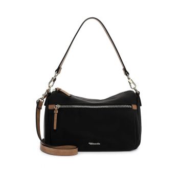 Geanta din piele ecologica cu bareta de umar si buzunar frontal cu fermoar