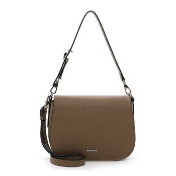 Geanta din piele ecologica cu bareta de umar si clapa