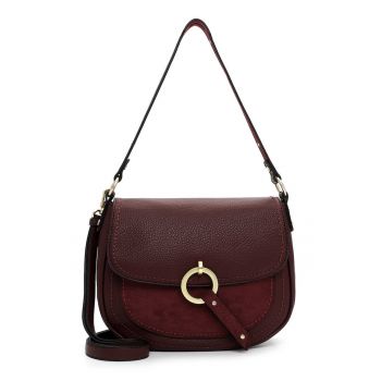 Geanta din piele ecologica cu bareta de umar si clapa