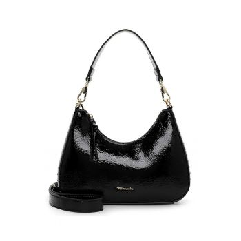 Geanta din piele ecologica cu bareta de umar si detalii metalice