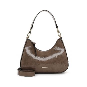 Geanta din piele ecologica cu bareta de umar si detalii metalice