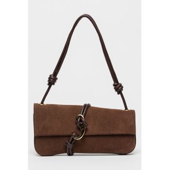 Geanta din piele intoarsa cu bareta de umar Alice - Maro