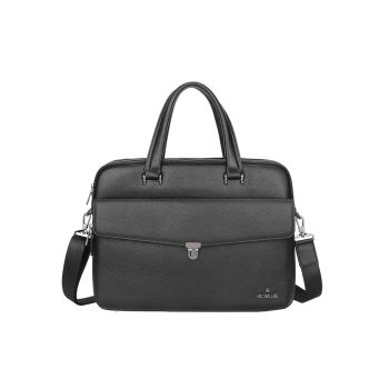 Geanta messenger din piele Emerson - Negru