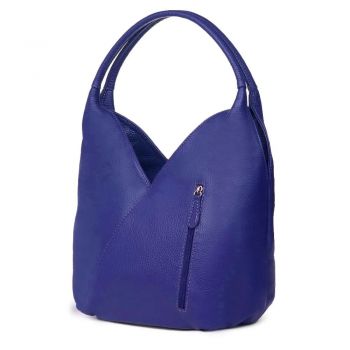 Geanta piele naturala Lorena albastra