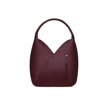 Geanta piele naturala Lorena - Visiniu