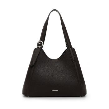 Geanta shopper din piele ecologica cu logo metalic discret