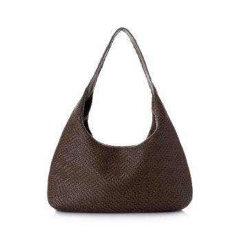 Geanta shopper texturata - Maro inchis