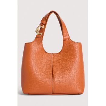 Geanta tote din piele Easy - Portocaliu stins