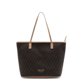 Liu J - Geanta tote cu model logo - Maro inchis