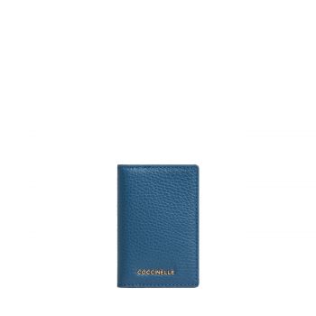 Metallic soft card holder deep blue