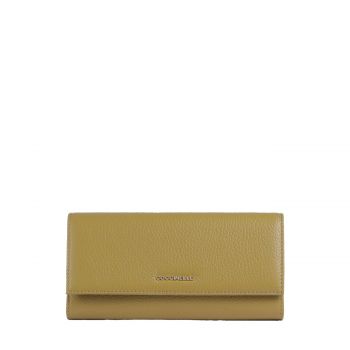 Metallic soft rfid grained leather seagrass