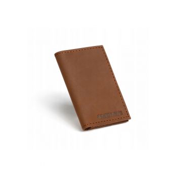Portofel barbati - Brodrene - Piele naturala - 12 x 8 x 0.8 - Maro deschis - Maro deschis