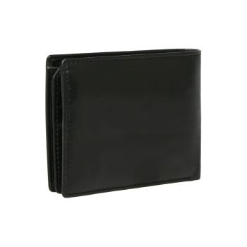 Portofel barbati cu design clasic si compartiment pentru monede - Negru