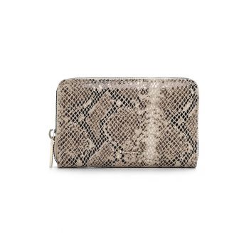 Portofel cu model si fermoar - Negru/Bej