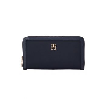 Portofel de piele ecologica cu fermoar Essential - Bleumarin