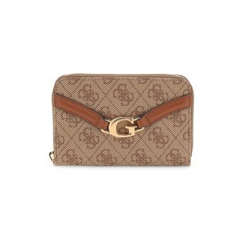 Portofel de piele ecologica cu monograma - Maro camel