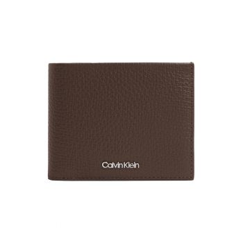 Portofel pliabil de piele Minimalism - Maro