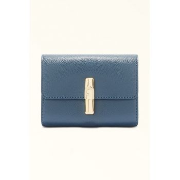 Portofel pliabil din piele Iride - Albastru prafuit