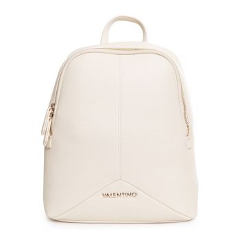 Rucsac Dama -  Logo Metalic - Piele Ecologica 2464 - Alb - 32 x 28 x 13 cm