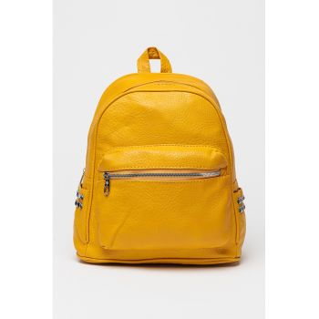 Rucsac de piele ecologica cu tinte - Maro deschis