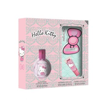 Set parfum apa de toaleta Hello Kitty 30 ml - luciu de buze - fard de pleoape
