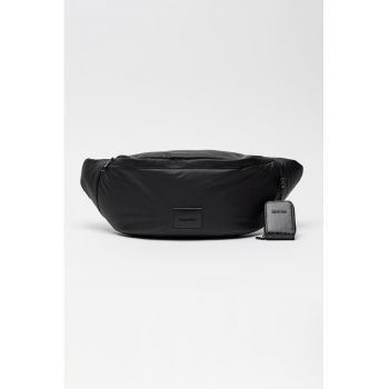 Borseta cu fermoar si logo - Negru