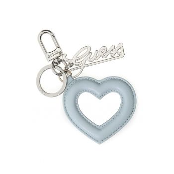 Breloc cu detaliu inima - Albastru pastel