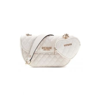 Geanta crossbody cu aspect matlasat Atabey - Alb fildes