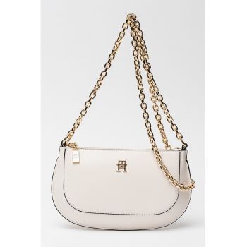 Geanta crossbody cu bareta de lant Glam - Alb optic