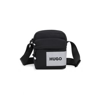 Geanta crossbody cu buzunar frontal - Negru