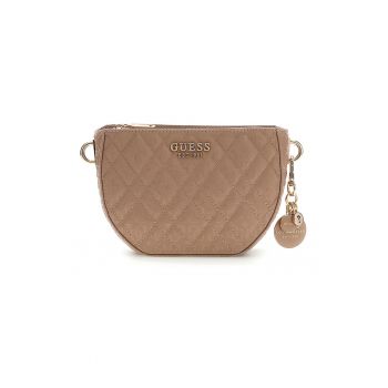 Geanta crossbody cu logo metalic Isemay - Bej inchis