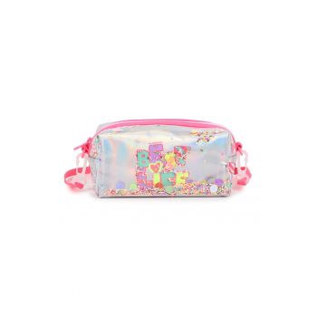 Geanta crossbody cu model - Roz deschis/Argintiu