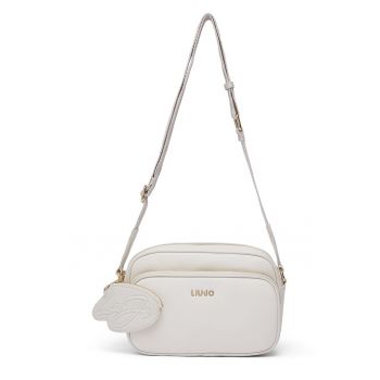 Geanta crossbody cu portmoneu - Alb murdar