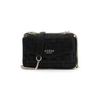 Geanta crossbody de piele ecologica cu clapa Sandy - Negru