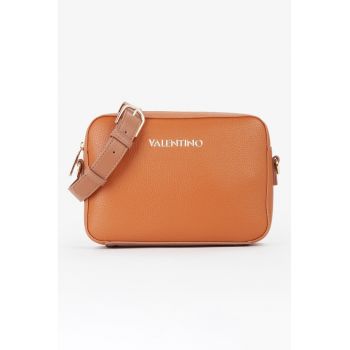 Geanta crossbody din piele ecologica cu logo metalic Alexia - Caramel