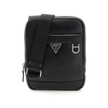 Geanta crossbody din piele Monaco - Negru