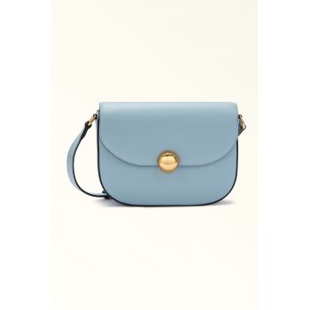 Geanta crossbody din piele Moonlight - Albastru pastel